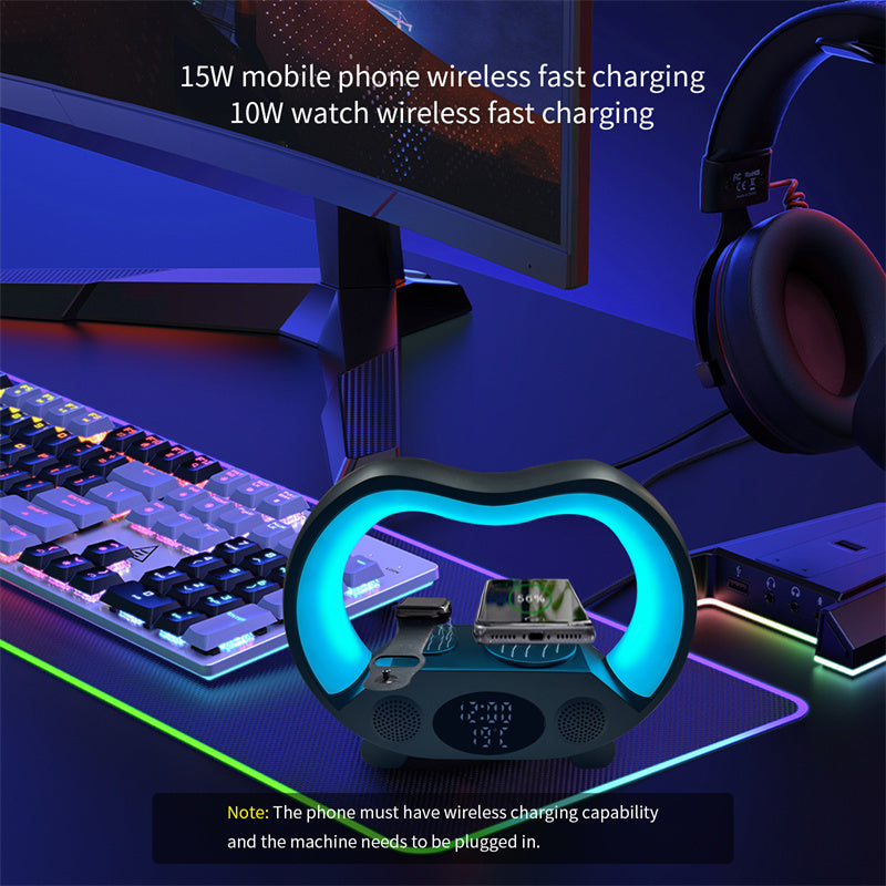 AUFYX 2025 New 6 In 1 Smart Remote Control Bluetooth-Wireless Charger-compatible Speaker