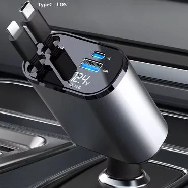 شاحن سيارة USB-C قابل للسحب