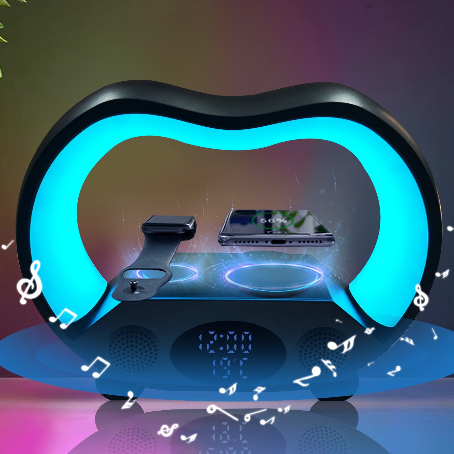 AUFYX 2025 New 6 In 1 Smart Remote Control Bluetooth-Wireless Charger-compatible Speaker
