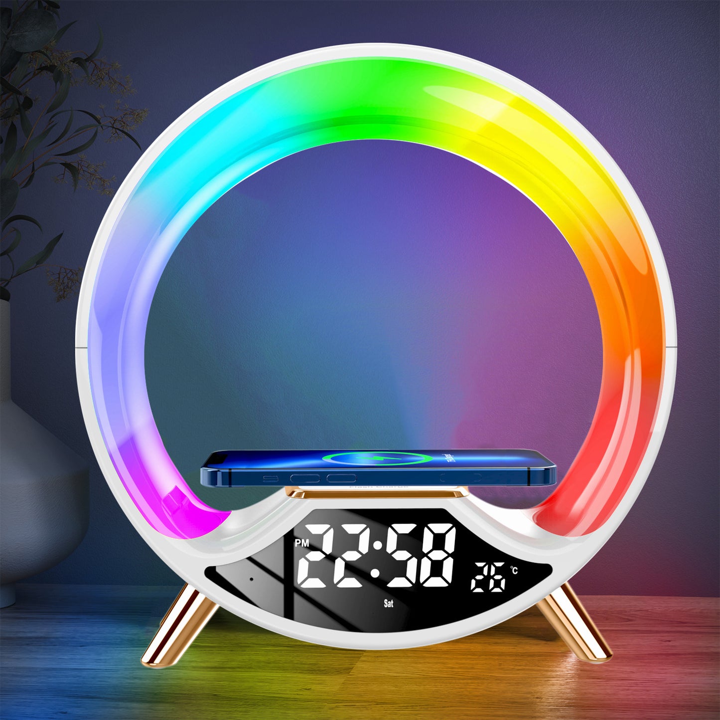 AUFYX O Light Three In One Wireless Charging Multifunctional Bluetooth Speaker Night Light