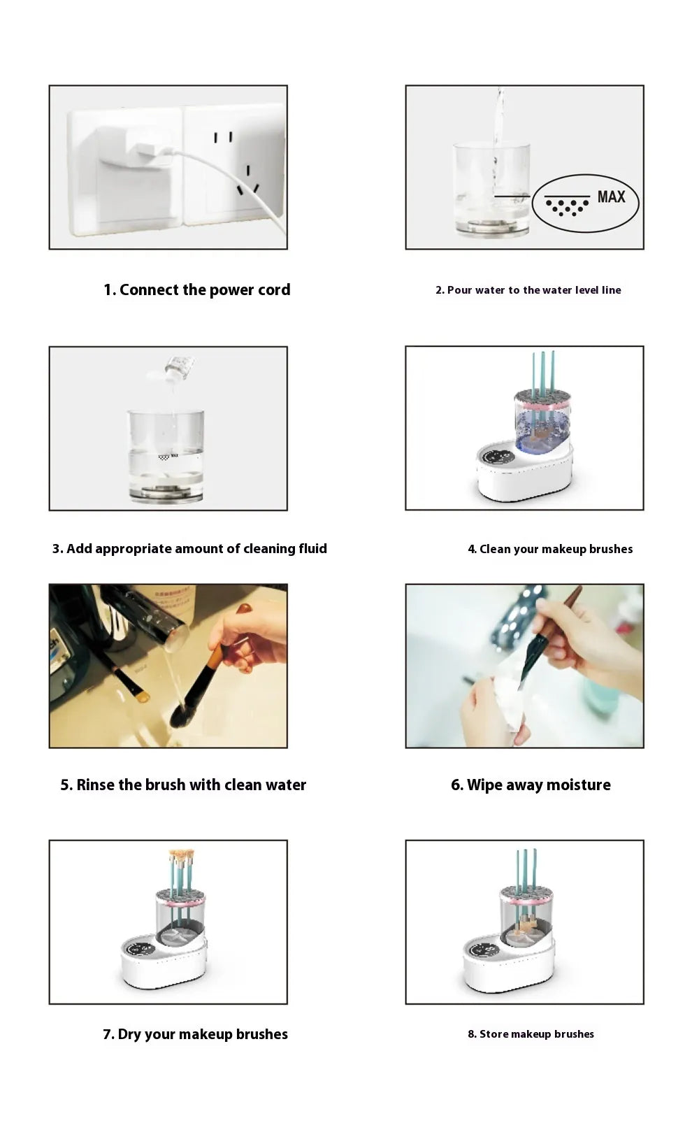 Nettoyeur et sèche-pinceaux de maquillage électriques