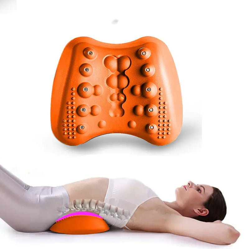AUFYX Lumbar Support Pillow Back Stretcher Massager
