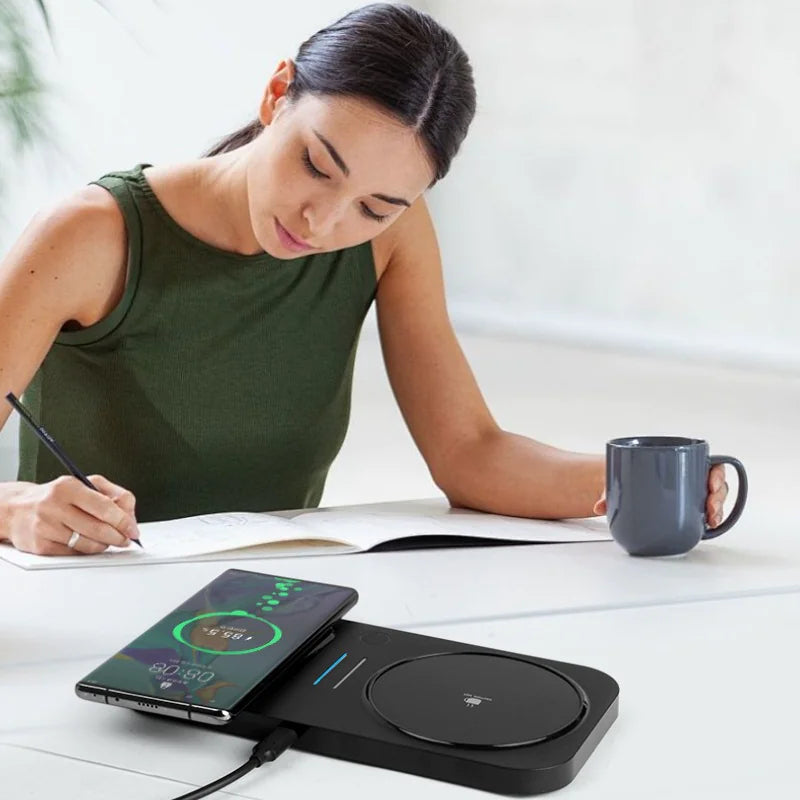AUFYX 4-in-1 Wireless Charger & Heating Coaster