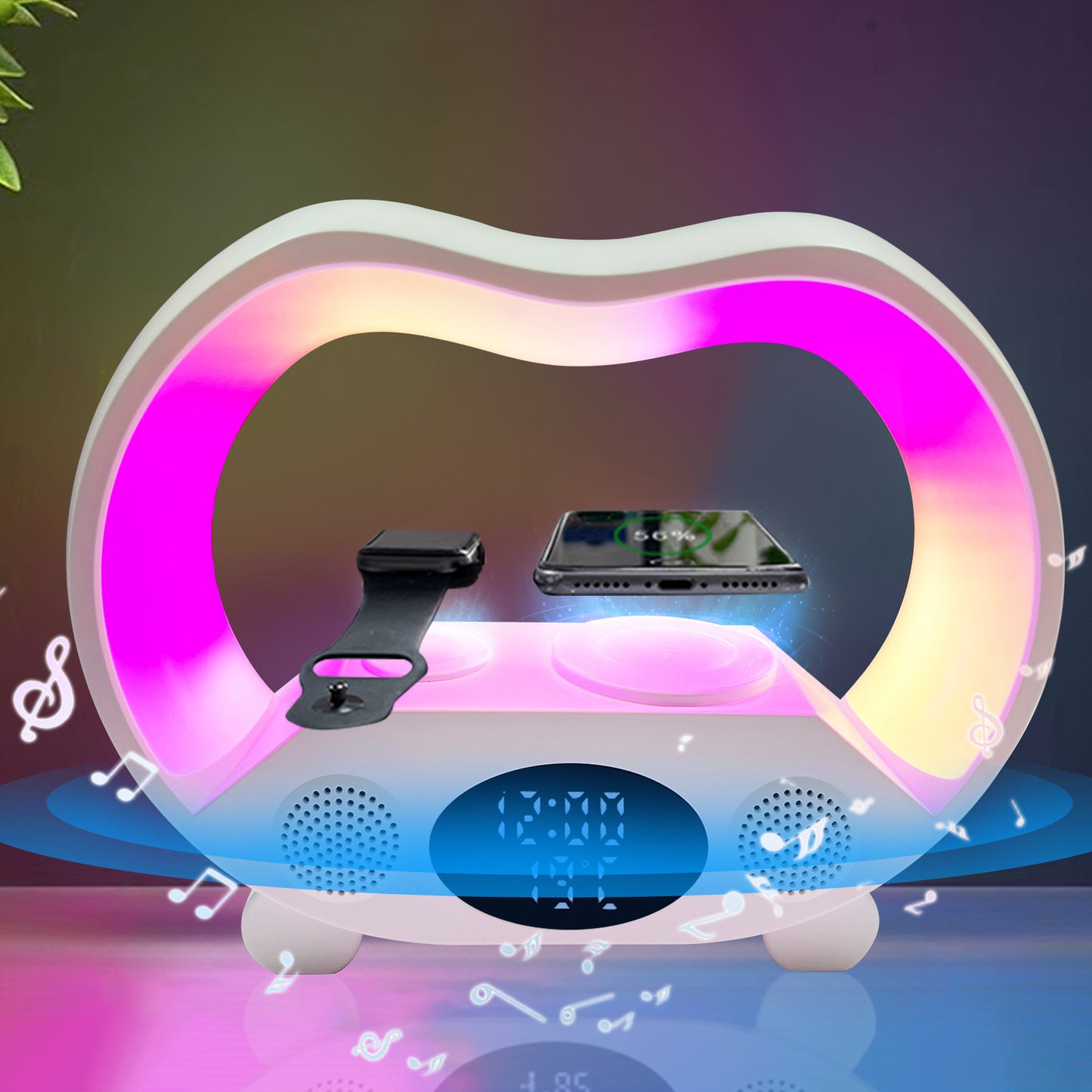 AUFYX 2025 New 6 In 1 Smart Remote Control Bluetooth-Wireless Charger-compatible Speaker