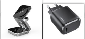 AUFYX 3 In 1 Foldable Wireless Charger Station Magnetic Wireless Charging For Multiple Devices