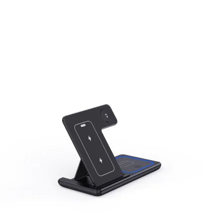 AUFYX 3 In 1 LED Fast Wireless Charger Stand Foldable Charging Station