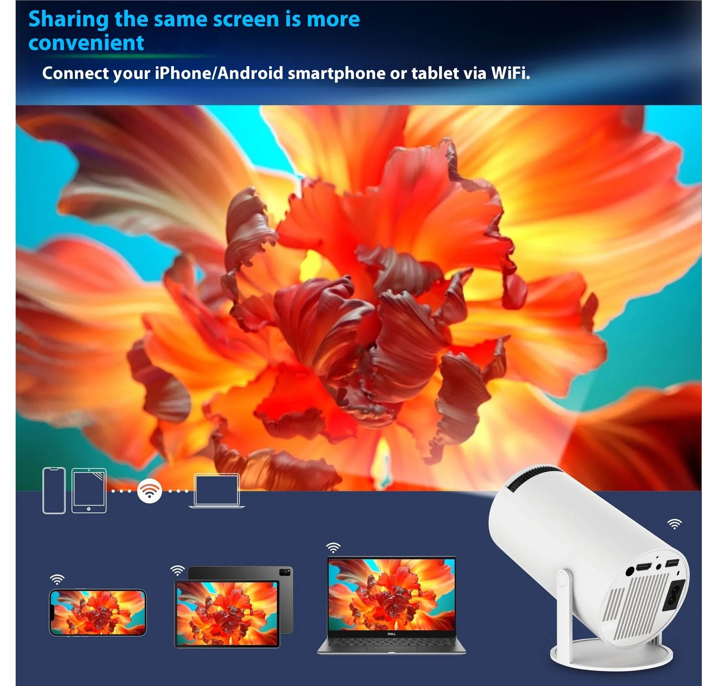 Projecteur HY300 Pro, petit projecteur portable pour divertissement à domicile