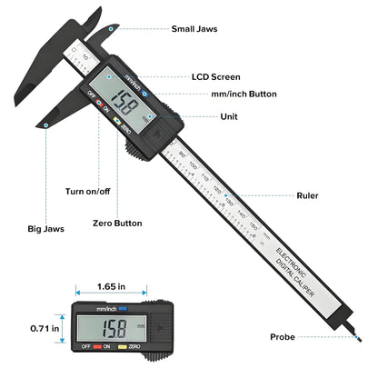 AUFYX Digital Carbon Fiber Caliper Gauge