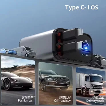شاحن سيارة USB-C قابل للسحب