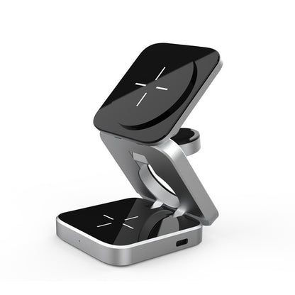 AUFYX 3 In 1 Foldable Wireless Charger Station Magnetic Wireless Charging For Multiple Devices