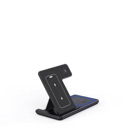 AUFYX 3 In 1 LED Fast Wireless Charger Stand Foldable Charging Station